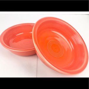 Two (2) Fiesta Ware medium bowls tangerine VGUC